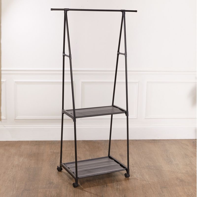 The Lakeside Collection Rolling Garment Rack with Shelving - Portable Storage Rack, 5 of 9
