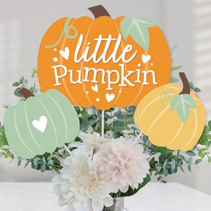Big Dot of Happiness Little Pumpkin - Fall Birthday Party or Baby Shower Centerpiece Sticks - Table Toppers - Set of 15 - 1 of 4