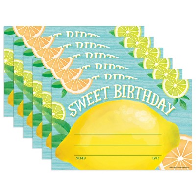 Teacher Created Resources® Lemon Zest Sweet Birthday Awards, 30 Per Pack, 6 Packs