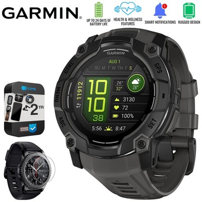 Garmin Instinct 3 50mm Outdoor GPS Smartwatch w/ Screen Protector & 2 Year Warranty Bundle