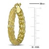 EVERLY JEWELRY | Yellow Plated Sterling Silver 28 MM Woven Texture Hoop Earrings - 3 of 4