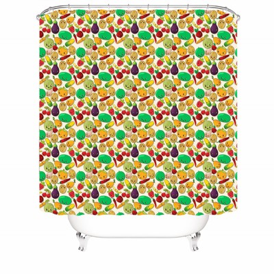 Lovely Fruit Shower Curtains for Bathroom Waterproof Fabric Bath Curtain Durable Soft Stylish Bathroom Decor 72x72 Inch