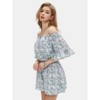EXLURA Women's Summer Floral Romper Dress Off Shoulder Ruffle Elastic Wasit Wide Leg Shorts Jumpsuit Vacation Beach 2025 - 4 of 4