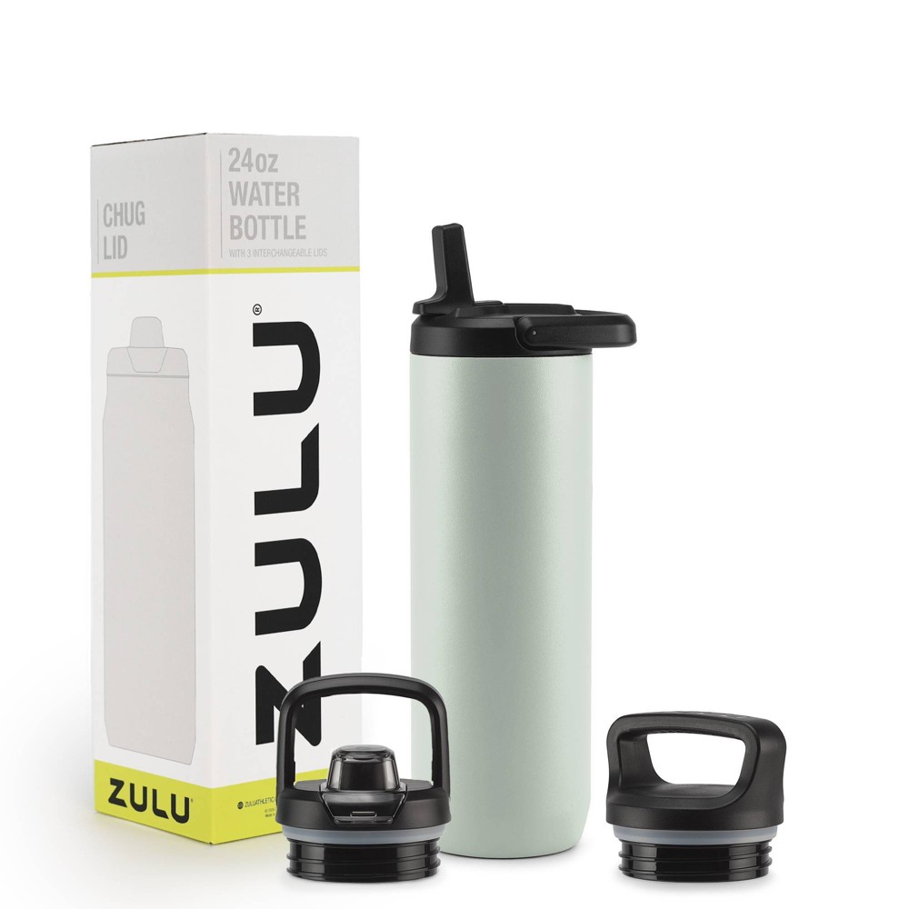 Zulu Base 24oz Stainless Steel Water Bottle - Sage Green