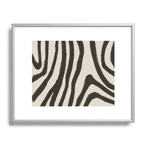 Megan Galante Painted Zebra Metal Framed Art Print - Deny Designs - 1 of 4
