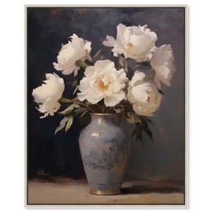 Art Remedy Flowers in Porcelain Vase Classical vintage floral vase wall art Framed - 1 of 4