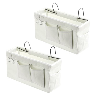Unique Bargains Bunk Bed Caddy Bedside Hanging Organizer Storage Bag with Hooks 2 Pcs