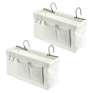 Unique Bargains Bunk Bed Caddy Bedside Hanging Organizer Storage Bag with Hooks 2 Pcs - 1 of 4