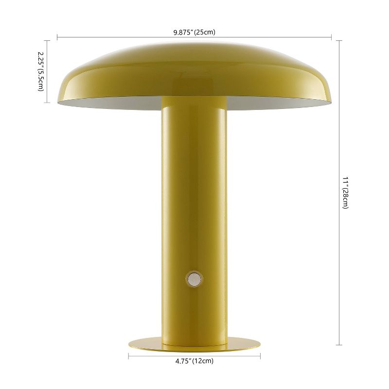 11" Suillius Contemporary Bohemian Rechargeable/Cordless Iron LED Mushroom Table Lamp - JONATHAN Y, 3 of 11