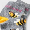 Women's "Bee-Haw" Ankle Socks - Charcoal Gray 4-10: Cute Knit Pattern, Lightweight, Banded Cuff, Machine Washable - 2 of 2