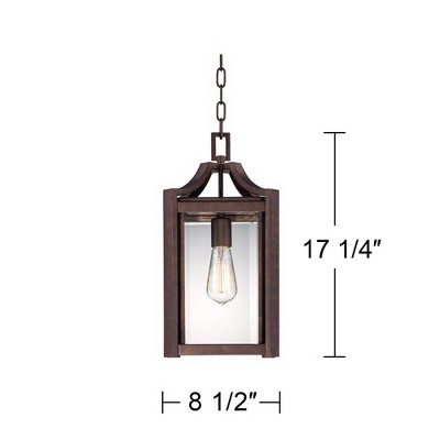 Rockford Bronze 17" Clear Glass Outdoor Hanging Light