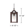 Franklin Iron Works Rockford Rustic Industrial Outdoor Ceiling Light Bronze 17 1/4" Clear Beveled Glass Damp Rated for Post Exterior Light Barn Deck - 4 of 4