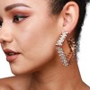 SOHI Women's Crystal Silver Party Half Hoop Earrings - 4 of 4