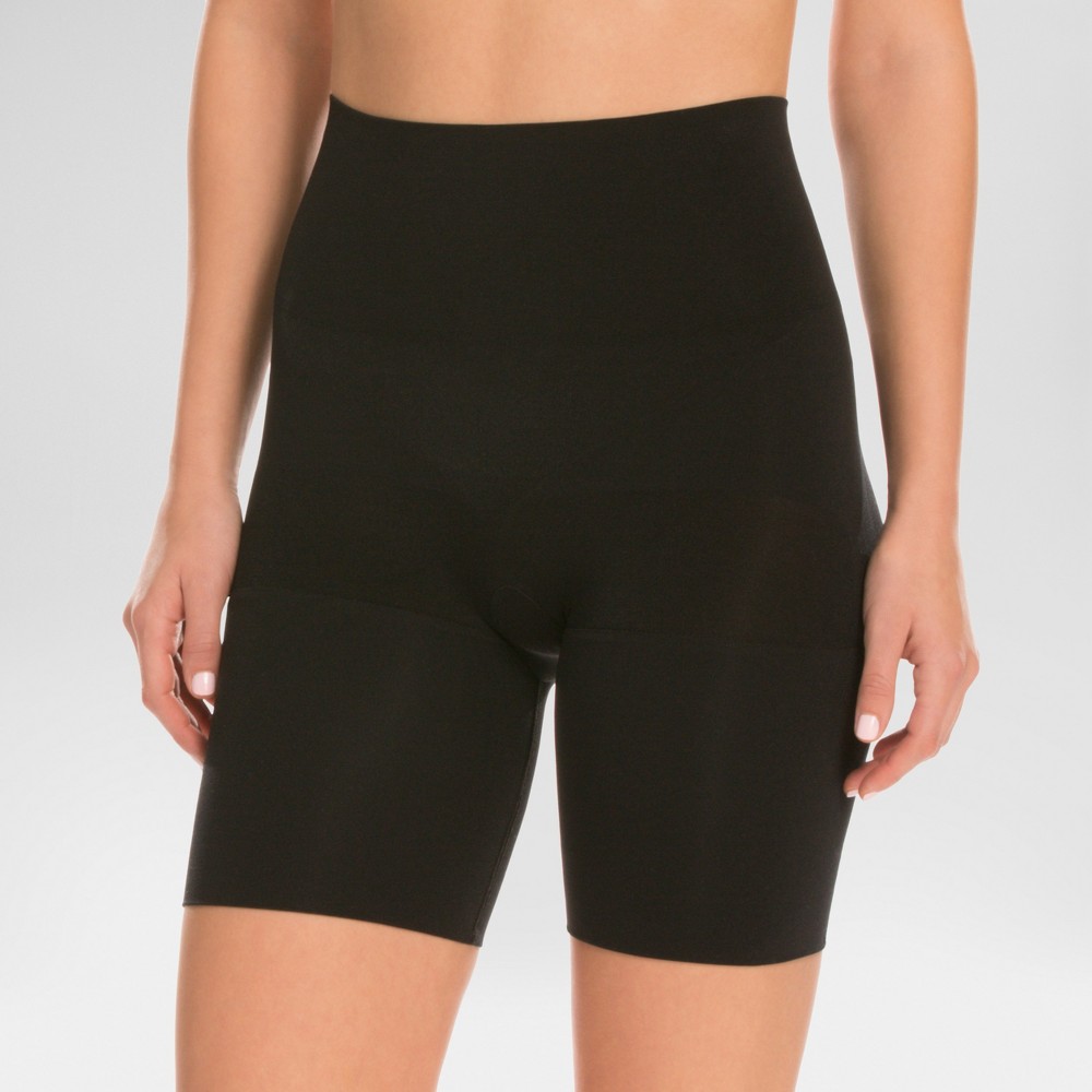 Assets by Spanx Women's Remarkable Results Mid-thigh Shaper - Black L