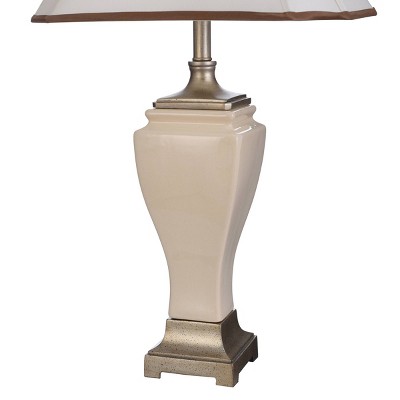 Adjustable Cream Crackle Finish Table Lamp with Bell Shade