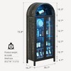 Fredees Display Curio Cabinet with Glass Doors, Arched 5-Tier Bookcase with 3-Color Lights & Human Sensor for Collectibles - 2 of 4