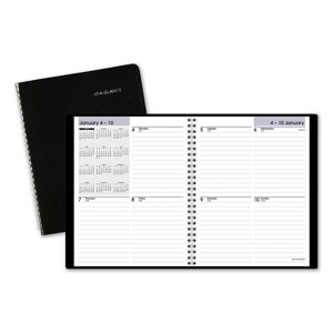 DayMinder Open-Schedule Weekly Appointment Book, 8.75 x 7, Black Cover, 12-Month (Jan to Dec): 2026 - 1 of 4