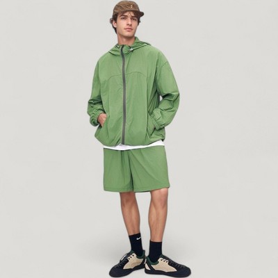 Anna-Kaci Active Men's Lightweight Full Zip Hooded Sun Protection Jacket with Adjustable Drawstring and Relaxed Fit - Medium, Green — фото 3