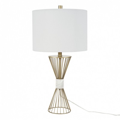 27 Gold Metal Wire With Marble Table Lamp - Nourison : Target