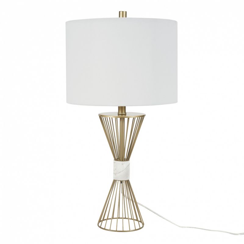 27" Gold Metal Wire with Marble Table Lamp - Nourison, 1 of 12