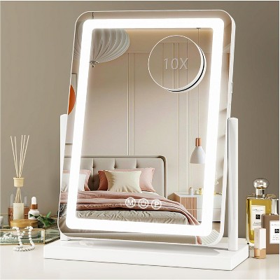Vanity Mirror with Lights, 18"x13" Lighted Smart Touch Control 360° Rotation Detachable