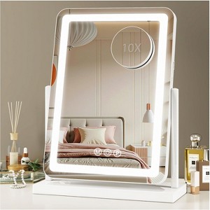 Vanity Mirror with Lights, 18"x13" Lighted Smart Touch Control 360° Rotation Detachable - 1 of 4