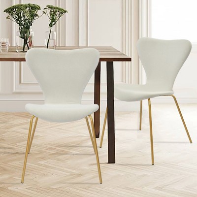 Morgan Set Of 2 Solid Wood Dining Chair,18.5 Wide Upholstered Seat And  Back,linen Dining Chairs With Upside Down v Shape-the Pop Maison : Target