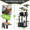 Modern Multicoloured Soft Plush Cat Tree Pet Tower with Comzy Top Perch, Fluffy Condo, Long Sisal Rope and Bottom Condo - 3 of 4