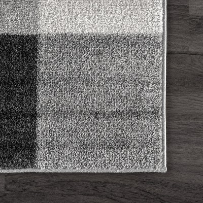 Farmhouse Country 4' x 6' Gray Buffalo Plaid Washable Rug
