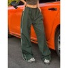 Women Pants Wide-Leg Track Pants with White Stripes - 2 of 3