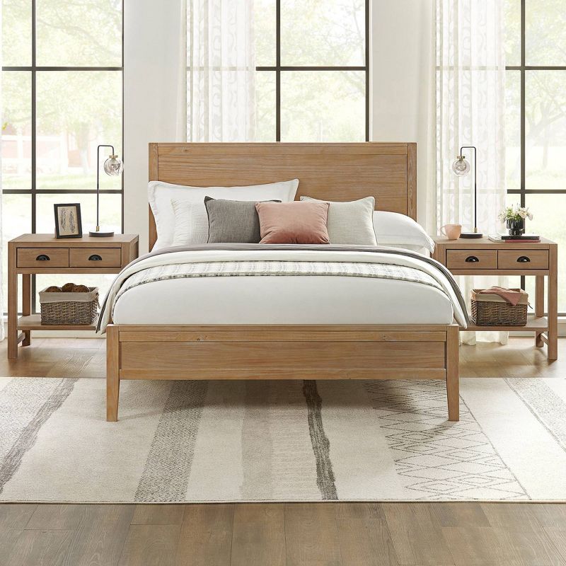 Arden Panel Wood Bed Light Driftwood - Alaterre Furniture, 2 of 10