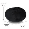 NicBex Velvet Bean Bag Chair,3 Ft Plush Floor Chair for Kids and Adults with Washable Cover,Filled with Shredded and Memory Foam - 3 of 4
