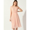 Allegra K Women's High Waist Zip Back Scoop Neck Sleeveless Flowy Long Pleated Dress - 4 of 4