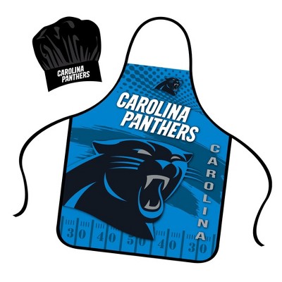 NFL Apron & Chef Hat Set, with Large Team Logo - Carolina Panthers