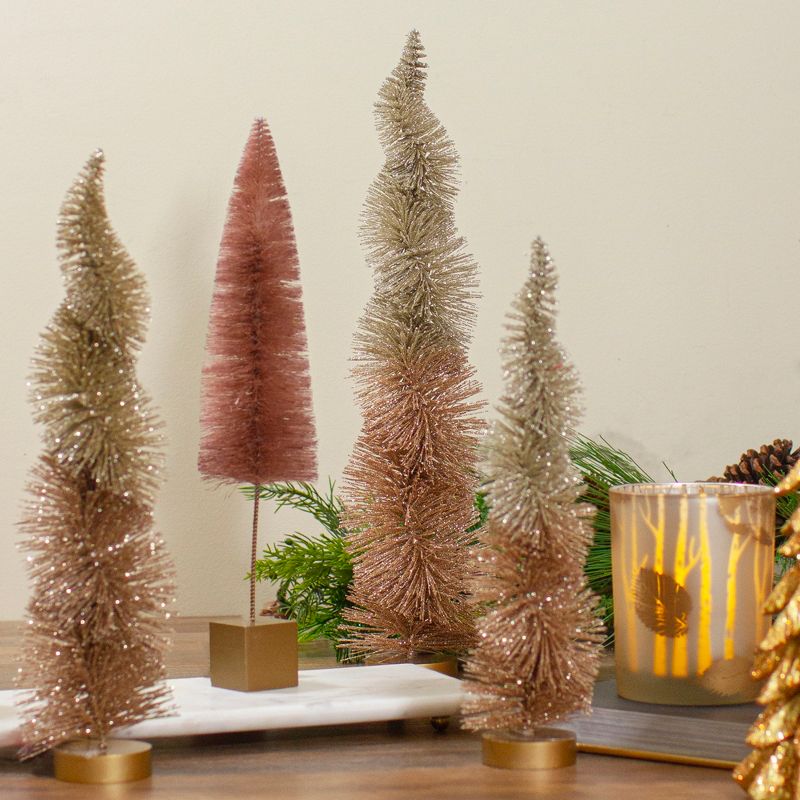 Northlight 18" Gold Glittered Spiral Sisal Christmas Tree Tabletop Decoration, 2 of 5