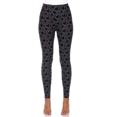 Women's Super Soft Midi-rise Printed Leggings Black/white One Size Fits ...