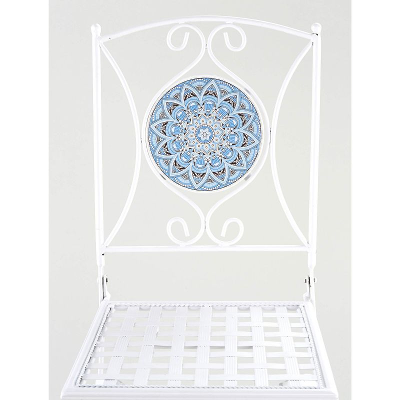The Lakeside Collection Metal Folding Patio Chair with Decorative Tile Mosaic, 5 of 6