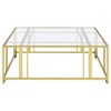 Coaster,Adri Square Glass Top Coffee Table with Casters - 4 of 4