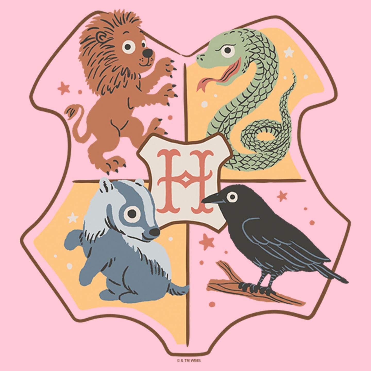 Футболка Harry Potter Hogwarts Houses Emblem T Shirt - Light Pink для девочек, цвет: Светлый розовый — фото 2