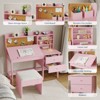 Kids Desk and Chair Set, Wooden Study Table with Adjustable Tilt Desktop, Drawers & Cork Board - Children School Learning Desk Set for Kids Ages 3-8 - 3 of 4