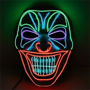 SYNCFUN Halloween Led Light Up Clown/Skull Mask with 3 Lighting Modes for Men Women Kids Halloween Light Costume and LED Party Supplies - 1 of 4