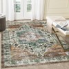 Washable Vintage Soft Non Slip Rectangular Distressed Floral Print Runner Rug Light Taupe 2 x 6(ft) - 3 of 4