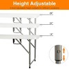 SEVOBAL Folding Table 4 Foot Portable Heavy Duty Plastic Fold-in-Half Utility Table Small Indoor Outdoor Adjustable Height, White, 70.5"*62.5"*8" - 4 of 4