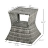 Maggift Patio Side Table, Rattan Portable Patio Small Side Table for Garden, Balcony, Courtyard, Poolside, Terrace, Gray, 21.25" * 21.25" * 21.75" - 4 of 4