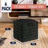 Ornavo Home 6 Pack Paper Wicker Storage Shelf Basket Cube Bin with Handles - 2 of 4