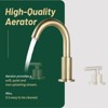 Cobbe Double Handle Widespread Faucet 3-Hole Bathroom Sink Faucet Spout Swivels 360 Degrees Brushed Gold - 4 of 4