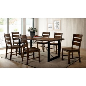 Iohomes Kopec Industrial Style Dining Table 7pc Set Walnut - HOMES: Inside + Out, Brown