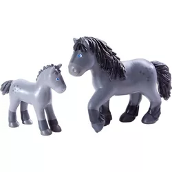 HABA Little Friends Momma and Baby Playset - Horse Cassandra and Foal Clea
