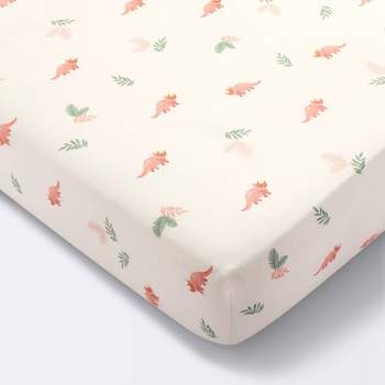 Cotton Fitted Crib Sheet - Pink Dinosaurs - Cloud Island™