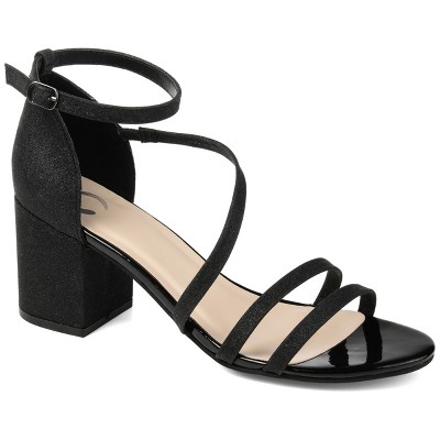 Journee Collection Women's Bella Open Toe Mid Block Heel Pumps